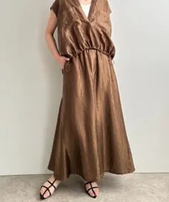 新品　今季　レルビエ　ロング スカート フレアマキシスカート　ブラウンのサムネイル