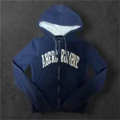 Abercrombie & Fitch ジップパーカー ネイビー S