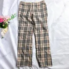 【美品】バーバリーブルーレーベル ノバチェック パンツ 36 三陽商会 ウール混