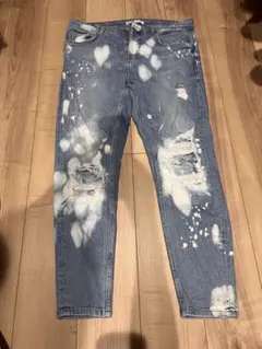 zara スキニーデニム　リメイク