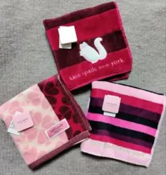 ３枚 新品 ケイトスペード ♠ 猫 ハンドタオル