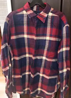 ユニクロ　UNIQLO　フランネルチェックシャツ　Mサイズ　レッド×ネイビー