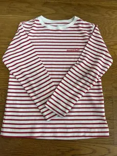 mont-bell 赤白ストライプ 長袖カットソー 120