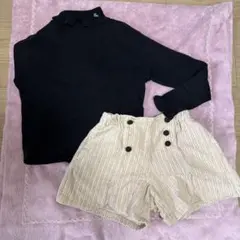 【Burberry&アプレレクール】 タートルネック&ショートパンツ120センチ