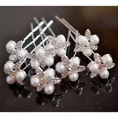 三つ葉のかわいい幸福ヘアピン Uピン 髪飾り (５本セット)*