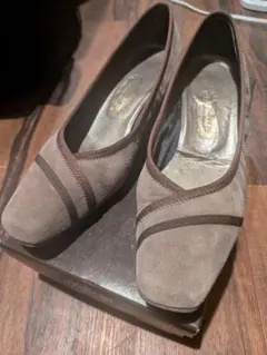 3 銀座ヨシノヤ パンプス スエード ヒール 23.5cm