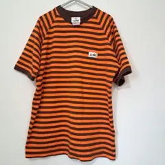 X-girl　半袖　Tシャツ　ボーダー　オレンジ×ブラウン　size2 　日本製のサムネイル