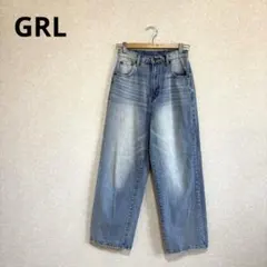 GRL グレイル ワイドデニムパンツ ストレート ブルー S