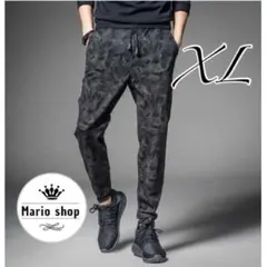 ジョガーパンツ　スキニー　メンズパンツ　トレーニング　パンツ 迷彩 ブラック