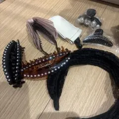 ヘアクリップ カチューシャ バナナクリップ ヘアアクセサリー7点セット