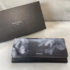 あ*ん様 Paul Smith 長財布 牛革 ハーフトーンフローラル ブラック