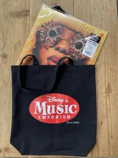 【新品・未使用】Disney 公式 非売品 レコードバッグ トートバッグ マチ有