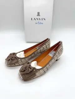 新品 ランバン リボン ビジュー パンプス 23cm