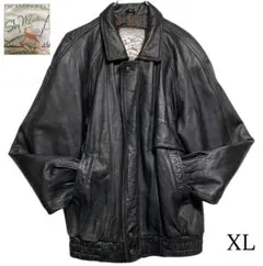 【SCANDINAVIA】羊革 ラムレザーシングルライダースジャケット 黒 XL