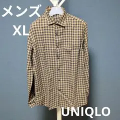 古着　UNIQLO チェック柄 長袖シャツ XL　メンズ　匿名　ユニクロ　平成
