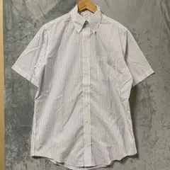【L1262】 Brooks Brothers ストライプ ドレスシャツ L 白のサムネイル