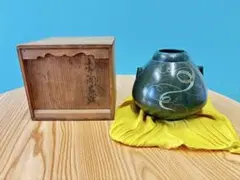 昭和レトロ 銅製 花器 花瓶 共箱付 工芸品 和モダン ヴィンテージ