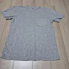 グレー Mサイズ ストライプポケット Tシャツ
