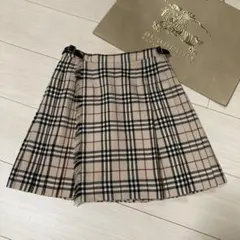 美品 希少 バーバリーブルーレーベル ノバチェック プリーツ ミニ
