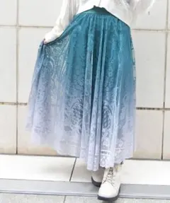 【新品】アクシーズファム グラデレースサーキュラースカート