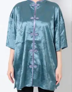 魚肉様専用　jouetie ジュエティ スタンドカラー チャイナ シャツ ブルー