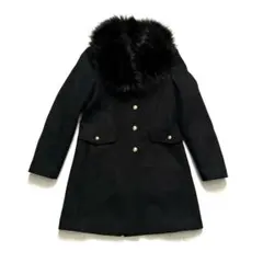 ZARA MANTECO金ボタンコートMサイズ襟ファー裏地幾何学