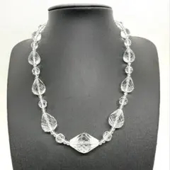 K18WG/水晶ネックレス