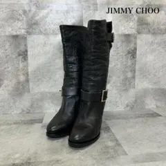 Jimmy choo 36.5 黒　ピンヒール ブーツ イタリア製 RG80