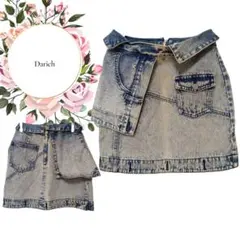 【ダーリッチ】Darich♡綿100%デニムミニスカート【S】個性的ダメージ加工のサムネイル