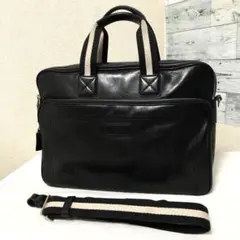 レア！超美品✨ BALLY ビジネスバッグ 本革 黒 ロゴ型押し 2way 仕事 レア！超美品✨ BALLY ビジネスバッグ 本革 黒 ロゴ型押し 2way 仕事