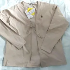 US POLO ASSN. ノーカラージャケット M ベージュ