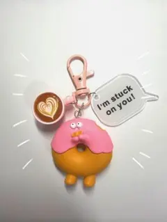 じゃらじゃらキーホルダー　ピンク　苺ドーナツ