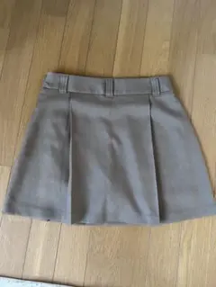 GU プリーツミニスカート ベージュ S