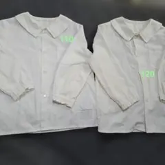 白ブラウス　幼稚園　110　120 長袖ブラウス