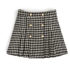 ハウンドトゥース柄ミニスカート