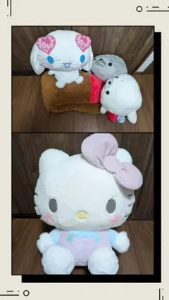 ハローキティ、シナモンロール、まるふわアザラシ、ジャンボエビフライBIGセット