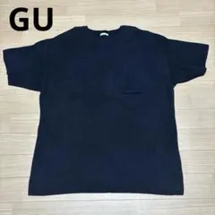 GU ジーユー ニットTシャツ M ブラック ポケット付き