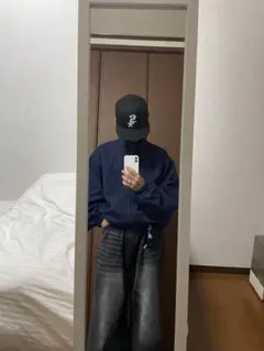 ネイビー ナイロンジャケット フリーサイズ