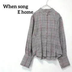【When sang E home】ブラウス　グレンチェック　背中リボン　個性的