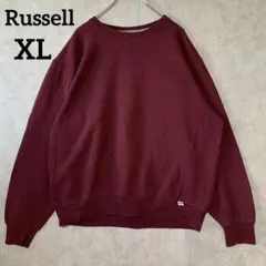 【90s-00s】ラッセルアスレチック(XL)無地スウェット ワインパープル前V