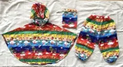 DADWAY レインポンチョ&パンツ　収納袋付き　子供用 90