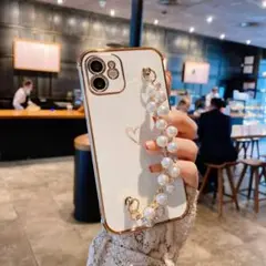 iPhone13Pro ケース スマホケース 韓国 パールチェーン
