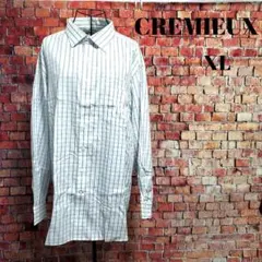 CREMIEUX チェック柄 長袖シャツ メンズ XL ホワイト×ブルー