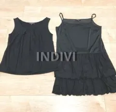 INDIVI GALLEST レイヤード セットアップ チュニック 38 黒のサムネイル