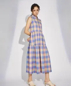Greed International コットンリネンカスリドレス パープル - メルカリ