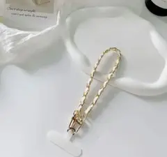 【新品】チェーンストラップ★リングデザイン★ホワイト