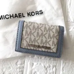新品 マイケルコース MICHEAL KORS 三つ折り 財布 ブルーのサムネイル
