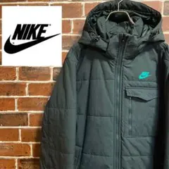 NIKE ナイキ ナイロンジャケット グリーン ドローコード 中綿 古着