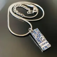 美品 ディオール トロッター ブルー ネックレス dior ドッグタグ ID