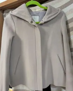 BEAMS フード付きウールコート モカМ